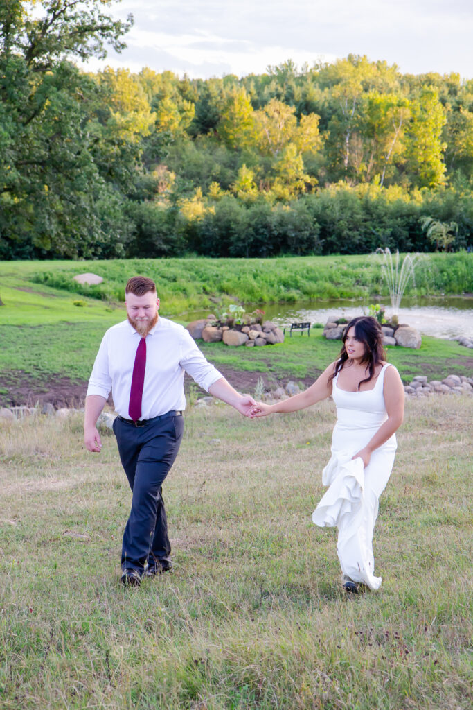 Central MN wedding venue, nervous engaged couple, outdoor wedding venue, garden venue, rustic barn venue, farm venue, Little Falls MN wedding venue