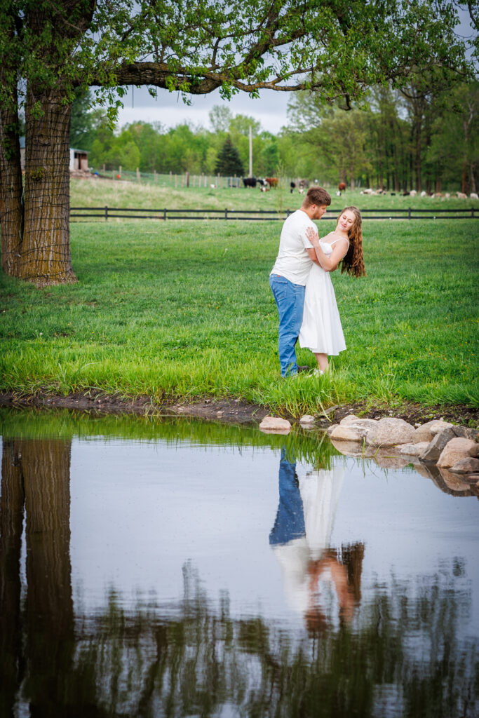 Mindi Jennings Photography wedding photographer at Pleasant Pastures Events in Central MN featuring engaged couples and outdoor wedding venue